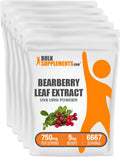 BulkSupplements.com Bearberry Leaf Extract Powder - Uva Ursi Extract, Bearberry Supplement, Bearberry Leaf Powder - Vegan & Gluten Free, 750mg per Serving, 5kg (11 lbs) (Pack of 5)