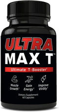 UltraMax T – Advanced Testosterone Support for Men & Women – Tongkat Ali 200:1, D-Aspartic Acid, Garcinia Cambogia, ForsLean® – 60 Capsules, 30-Day Supply