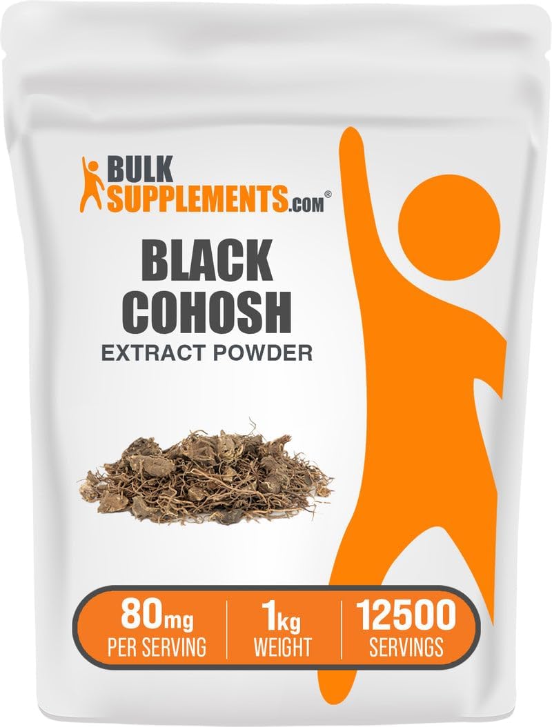 BulkSupplements.com Black Cohosh Extract Powder - from Black Cohosh Root, Herbal Supplement - Vegan & Gluten Free, 80mg per Serving, 1kg (2.2 lbs) (Pack of 1)