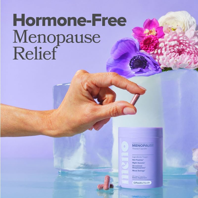 O Positiv MENO Vitamins for Menopause - Hormone-Free Menopause Supplement for Women - Black Cohosh & Ashwagandha KSM-66 - Helps Relieve Hot Flashes, Night Sweats, Mood Swings - 30 Servings (Pack of 2)