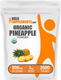 BulkSupplements.com Organic Pineapple Powder - Pineapple Fruit Powder, for Flavoring & Smoothies - Unsweetened & Gluten Free, 500mg per Serving, 1kg (2.2 lbs) (Pack of 1)