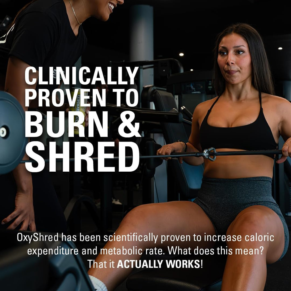 EHP Labs OxyShred Pre Workout Powder - Preworkout Powder with L Glutamine & Acetyl L Carnitine, Energy Boost Drink - Peach Mango, 60 Servings