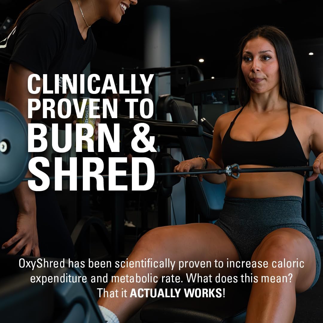EHP Labs OxyShred Pre Workout Powder - Preworkout Powder with L Glutamine & Acetyl L Carnitine, Energy Boost Drink - Peach Mango, 60 Servings