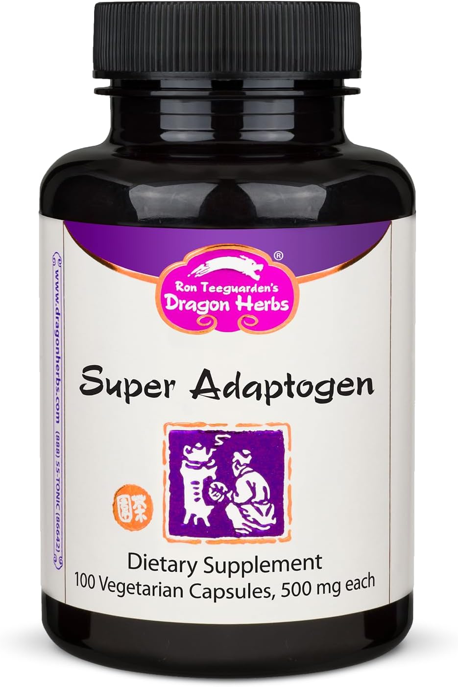 Dragon Herbs Super Adaptogen | All Natural Supplement to Support Well-Being, Mood, Immune Function, Strong Adaptive Response | All Natural Ingredients, Non-GMO (100 Capsules, 500 mg Per Capsule)”