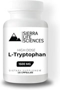 1500mg High Dose L-Tryptophan Max in Easy-to-Swallow Capsules | Gluten-Free, Non-GMO | Travel Size (Single)