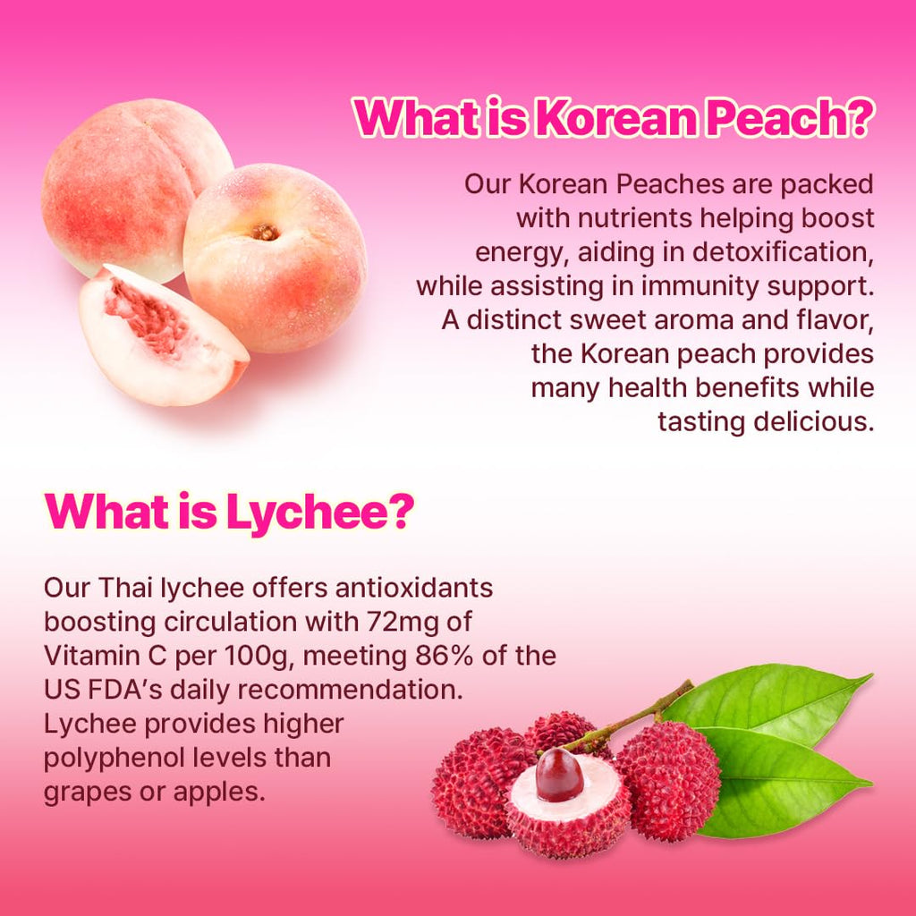 KAYFOOD-Kombucha-Peach-Garden-Daily Zero Sugar, Diet, Gut Healthy Sparkling Beverage, Fermented Korean Drinks for Iced, Hot, Workout Tea (10ST) (10ST, Lychee&peach)