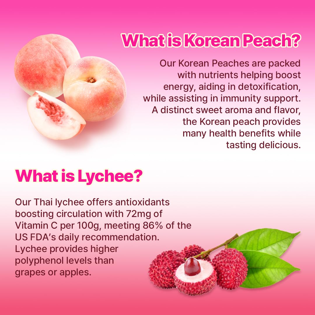 KAYFOOD-Kombucha-Peach-Garden-Daily Zero Sugar, Diet, Gut Healthy Sparkling Beverage, Fermented Korean Drinks for Iced, Hot, Workout Tea (10ST) (10ST, Lychee&peach)