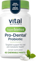 Hyperbiotics Vital Nutrients Pro Dental Probiotic | Clinically Studied BLIS K12 and M18 | Oral Probiotics for Bad Breath Treatment for Adults | Oral Health for Teeth and Gums | 45 Mint Tablets