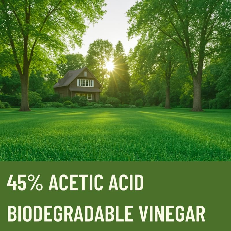 45% Vinegar Concentrated | White Vinegar for Cleaning and Garden | Home, and Outdoor Pure | Max Performance 9X Power | with Instructions (16 Gallons/ 2048 fl oz)