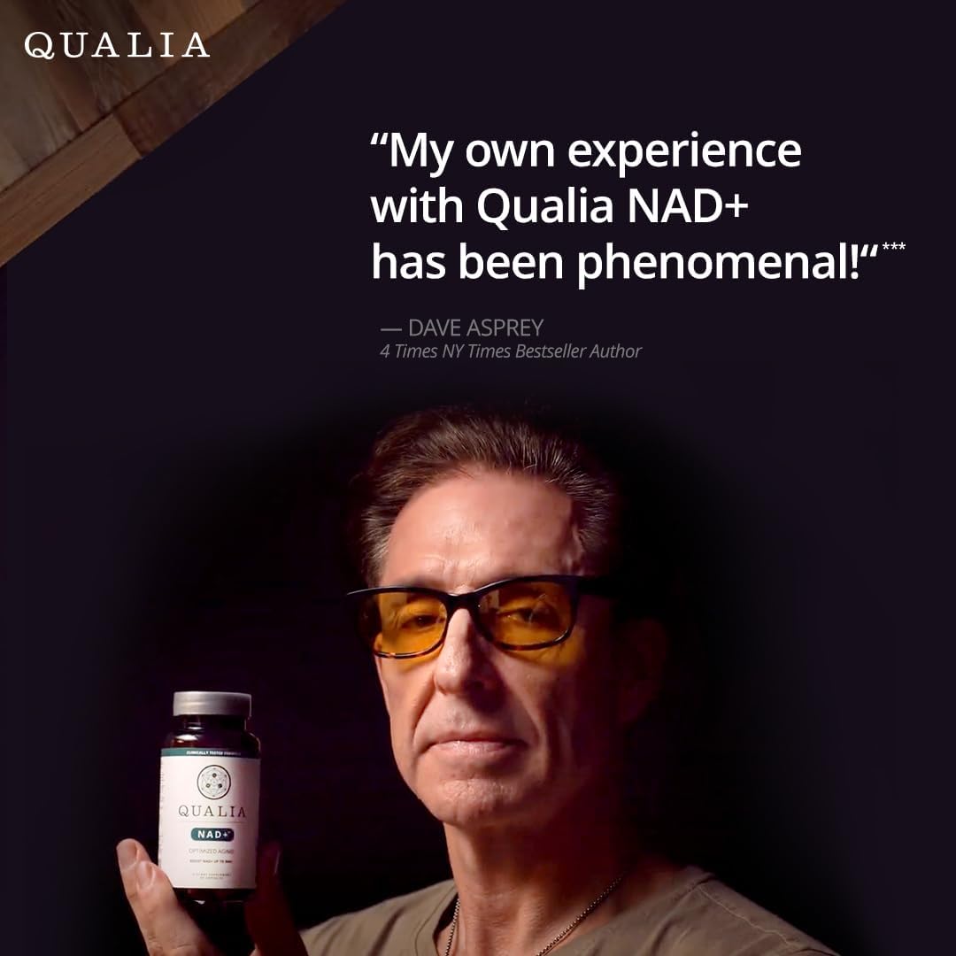Qualia NAD Supplement — Clinically Proven to Boost NAD+ up to 67%. Optimized Aging, Energy, Focus. Elite NAD+ Booster Ingredients Nicotinamide Riboside (NIAGEN), Niacin, Niacinamide (1 Month Supply)