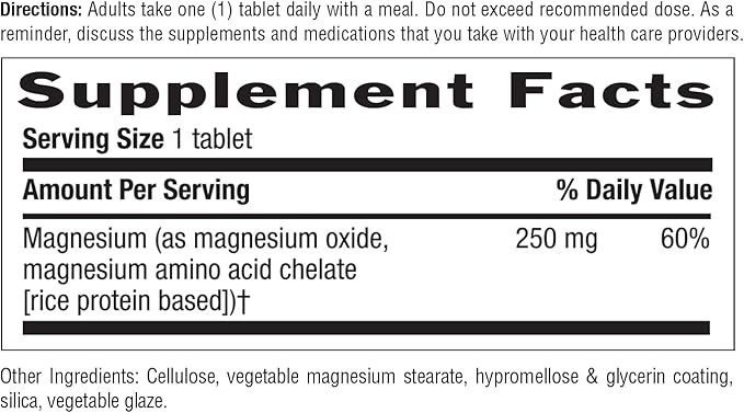 Country Life, Chelated Magnesium 250mg, Supports Bone and Immune Health, Daily Supplement, 90 ct