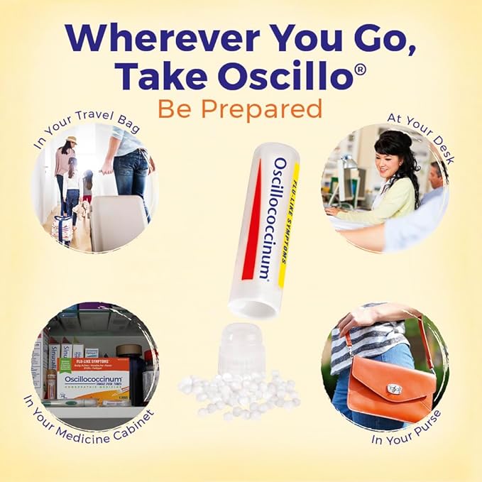 Boiron Oscillococcinum for Relief from Flu-Like Symptoms of Body Aches, Headache, Fever, Chills, and Fatigue - 60 Doses (Pack of 2)