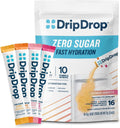 DripDrop Sugar Free Hydration Packets - Zero Citrus Variety Pack - Single Serve Electrolytes Powder Drink Mix - Cherry Limeade, Citrus, Orange, Strawberry Lemonade - Non-GMO, Gluten Free - 16 Sticks