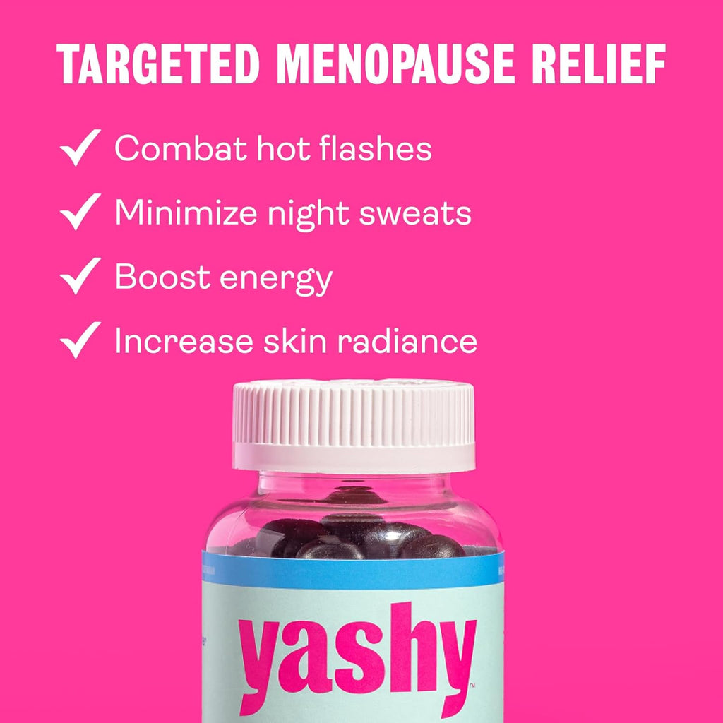 Menopause Relief Gummies | Black Cohosh | Hormonal Balance & Symptom Support from Hot Flashes Night Sweats Mood Swings Low Energy Perimenopause | Delicious BlackBerry Flavor | 1 Month Supply