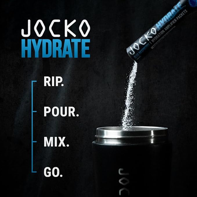 Jocko Fuel Hydrate Electrolytes Powder - Low Sugar Hydration Amplifier for Recovery, Dehydration & Exercise - Vitamins B6, B12 & C (32 Packets, 2 Pack Bundle)