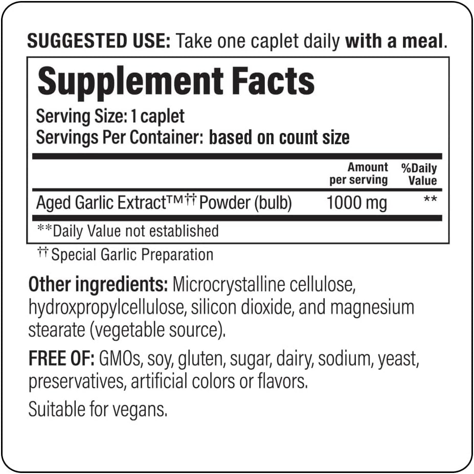 Kyolic Aged Garlic Extract Formula 250, Cardiovascular Health, One Per Day, 60 Vegan Caplets
