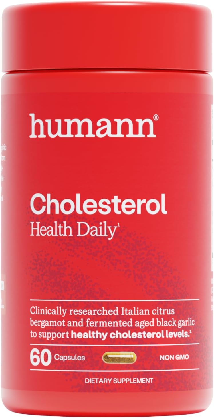 Humann Cholesterol Health Daily, Cholesterol & Lipid Support Supplement, Citrus Bergamot and Aged Black Garlic, 60 Capsules