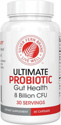 Silver Fern Brand Ultimate Probiotic - Probiotics for Women & Men - 8 Billion CFU Spore-Forming Gut Health Supplement - DNA Verified, Vegan, Shelf-Stable, High Survivability - 60 Capsules