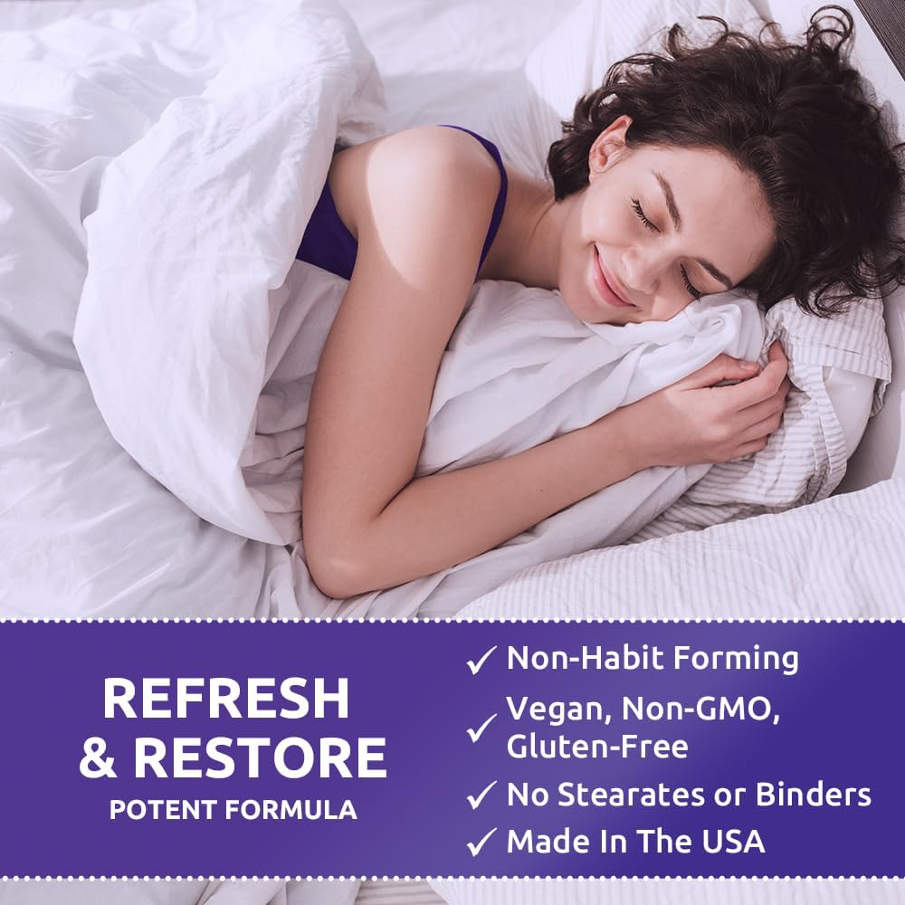 Zentastic Sleep Aid - Non Habit Forming for Healthy Sleep - Melatonin, Valerian, Suntheanine, Magnesium, Herbals, & More - Natural Sleep Aid for Adults - Sleeping Pills - Made in USA, 60 Capsules