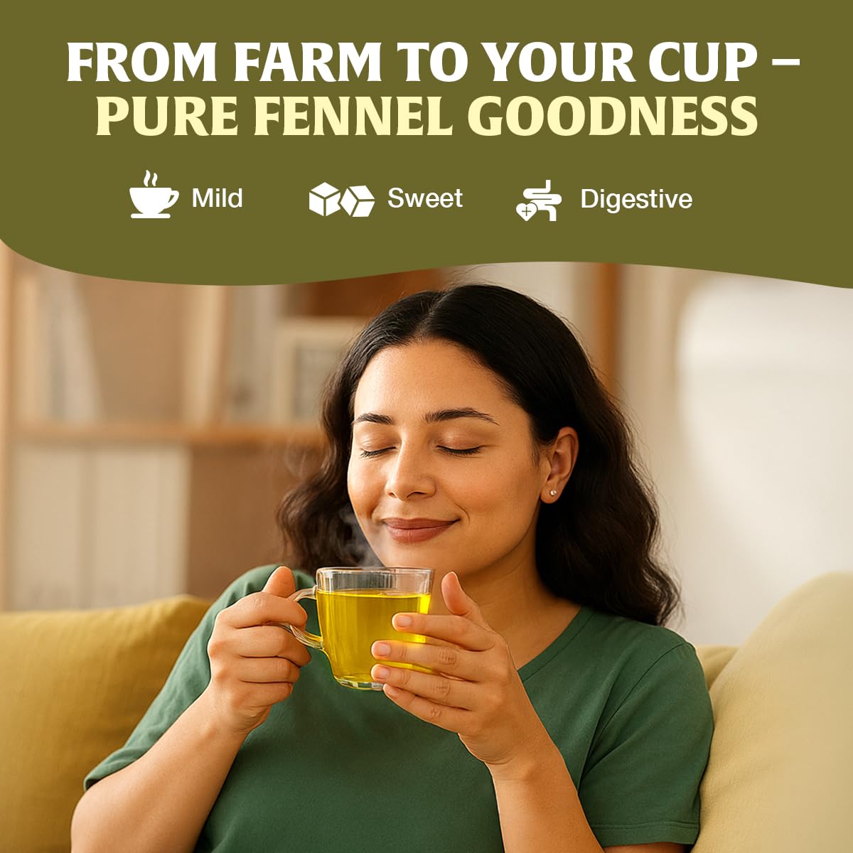 HANDPICK Fennel Seed Tea Bags (100 Count), Authentic Indian Origin with Natural Aroma & Sweetness | Naturally Support Digestion & Immune System | 100% Pure, Non GMO & Caffeine Free