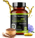 Dr. HERBALIST Flaxseed Oil 1600mg - 60 Capsules - Vegan, Gluten-Free, Source of Omega-3, 6 & 9 for Daily Nutrition
