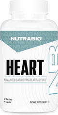 NutraBio Heart- Heart Health Supplements, Cardiovascular Supplement, Cholesterol, Circulatory & Healthy Blood Pressure Support- 90 Capsules