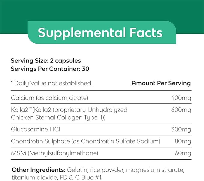 Bone Essense with Kolla2 (Type II Collagen) - Bone and Joint Health Supplement. (60 Count)
