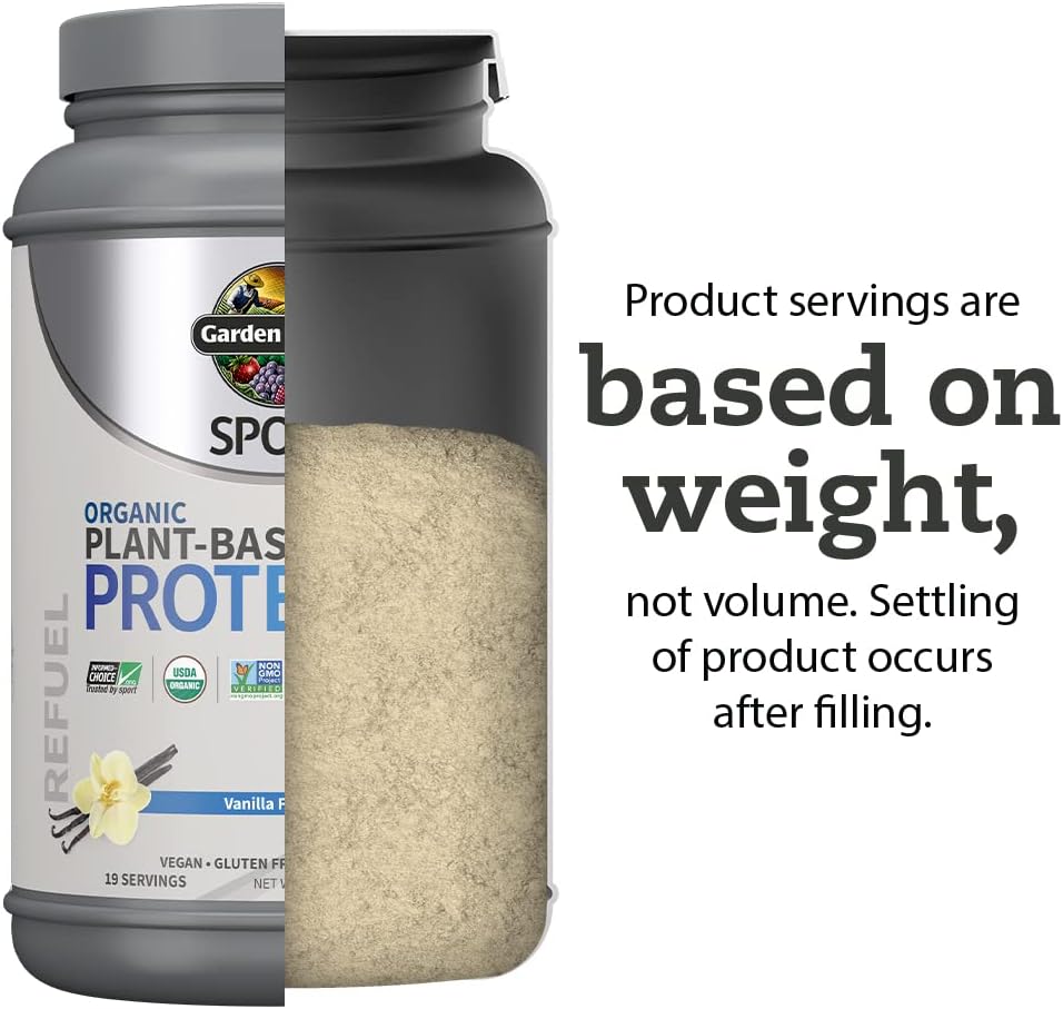 Garden of Life Organic Vegan Protein Powder with Probiotics, BCAAs, NSF Certified, Gluten Free & Sport, Non GMO, Sport Protein Powder, 19 Servings, Vanilla