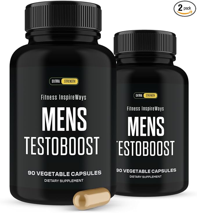 Mens Testboost Max Pills, Mens Test Boost for Strength and Stamina, Male Testboost Dietary Supplements (Single Pack, 180 Capsules)