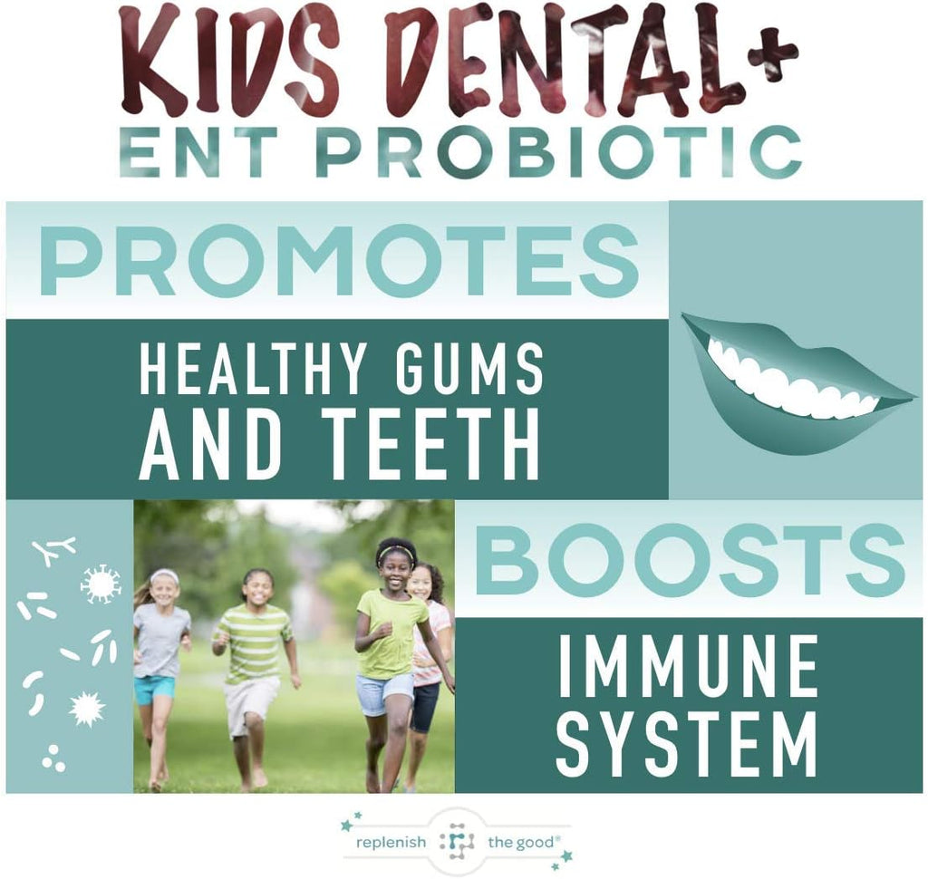 Children's Dental Probiotic Chewables - Digestive & Immune Support - Oral Probiotics for Healthy Teeth and Gums, Bad Breath & ENT Support - Cherry-Pomegranate Flavor (60 Count)