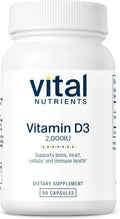 Vital Nutrients Vitamin D 2000 IU | Vitamin D3 Supplement | Healthy Bones, Teeth, Muscles*| Cellular & Immune Function | Calcium Absorption | Gluten, Dairy and Soy Free | 90 Capsules