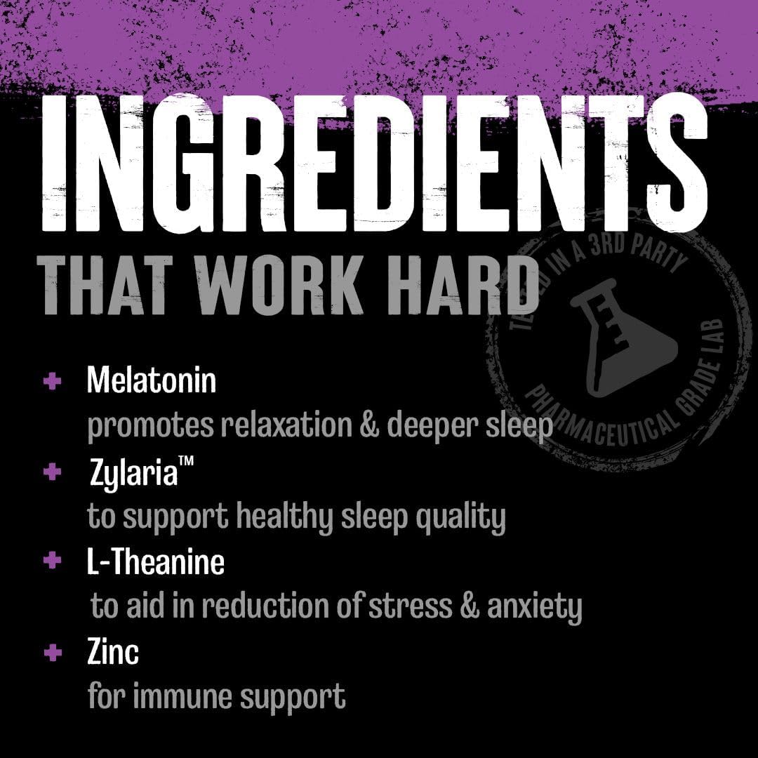 Animal PM - Sleep Aid for Adults Non-Habit Forming Relaxation Enhancer and Mood Support with Melatonin, L-Theanine, Zylaria, Zinc, Magnesium, Vitamin B6, GABA + AKG Anabolic Stack Supply, 30 Count