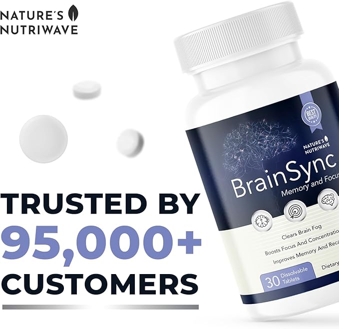 BrainSync Probiotic Supplement – Supports Daily Wellness & Gut-Brain Balance – 3.6 Billion CFU – 30 Dissolvable Tablets, 6 Month Supply