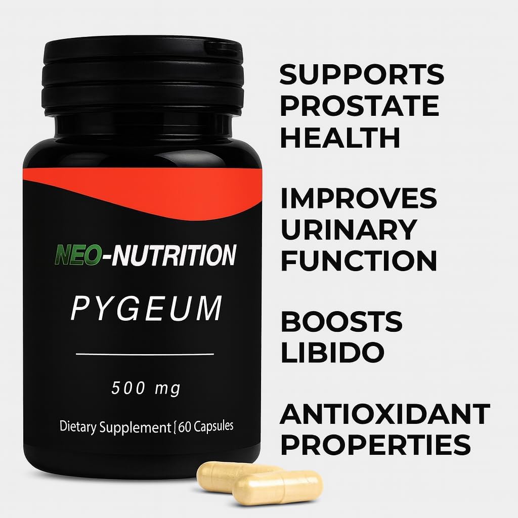 PYGEUM 500mg Herbal Supplement, Men's Health Supplement,AFRICANUM BARK Prostate Health Urinary Flow LIBIDO Sleep Hair Loss