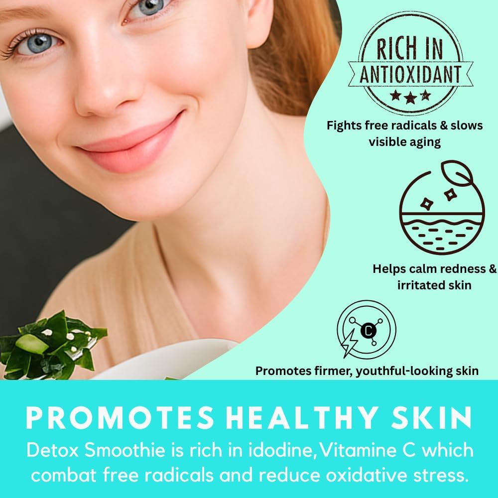 Ocean's Balance Daily Cleanse Smoothie Powder – Organic Blend with Blueberry, Spirulina, Dulse Seaweed & Barley Grass – Nutrient-Rich Superfood Smoothie Mix (4 oz - 3 Pack)