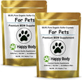 HAPPY BODY Pure MSM Joint Supplement for Dogs, Cats, & Horses – 100% Additive-Free – High Performance, Supports Senior Pets Wellness, Healthy Joints, Mobility, Aches, & Fatigue 7oz - 2 Packs
