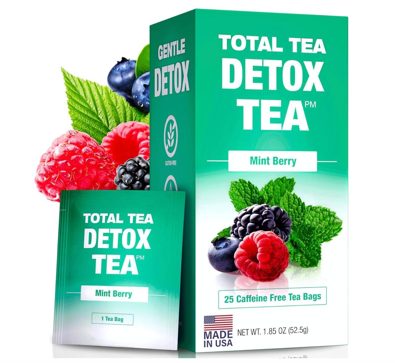 Total Tea Slimming Detox Tea for a Healthy Weight Support - Caffeine Free - Herbal Tea with Chamomile, Hibiscus, Ginger Root for Colon Cleanse - Natural Fruit Tea for Digestive Health