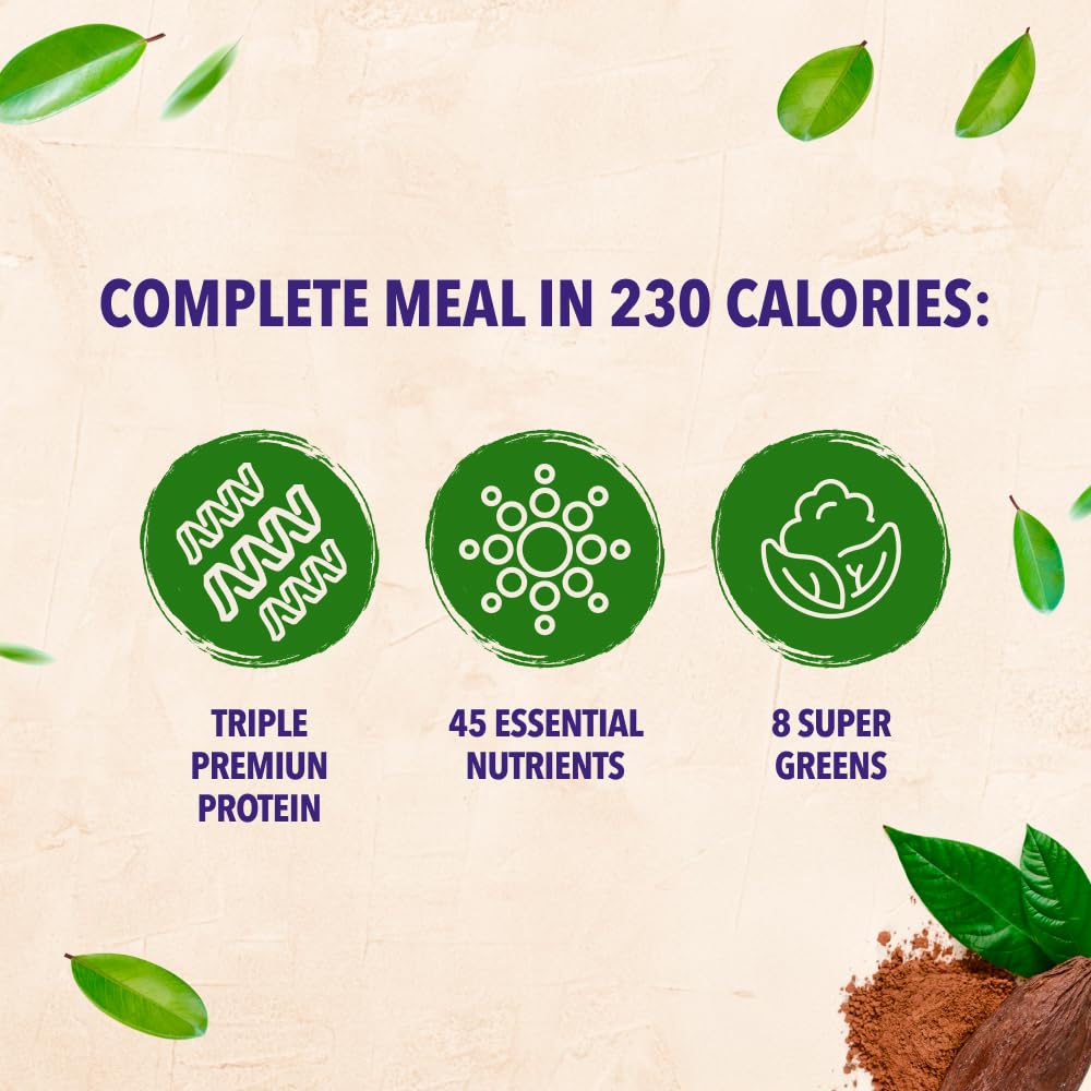 VIVRI ShakeMe! Royal Chocolate Meal Replacement | 10 Servings | 22g Triple Premium Protein, 45 Nutrients & 8 Superfoods | Supports Weight Loss, Full-Body Health, Energy & GLP-1 Treatments.