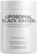 Codeage Liposomal Black Ginger Supplement - Kaempferia Parviflora Root Powder - 3-Month Supply - Ginger Root Pills and Herbal Root - Liposomal Delivery - 1 Capsule Per Serving - Non-GMO - 90 Capsules