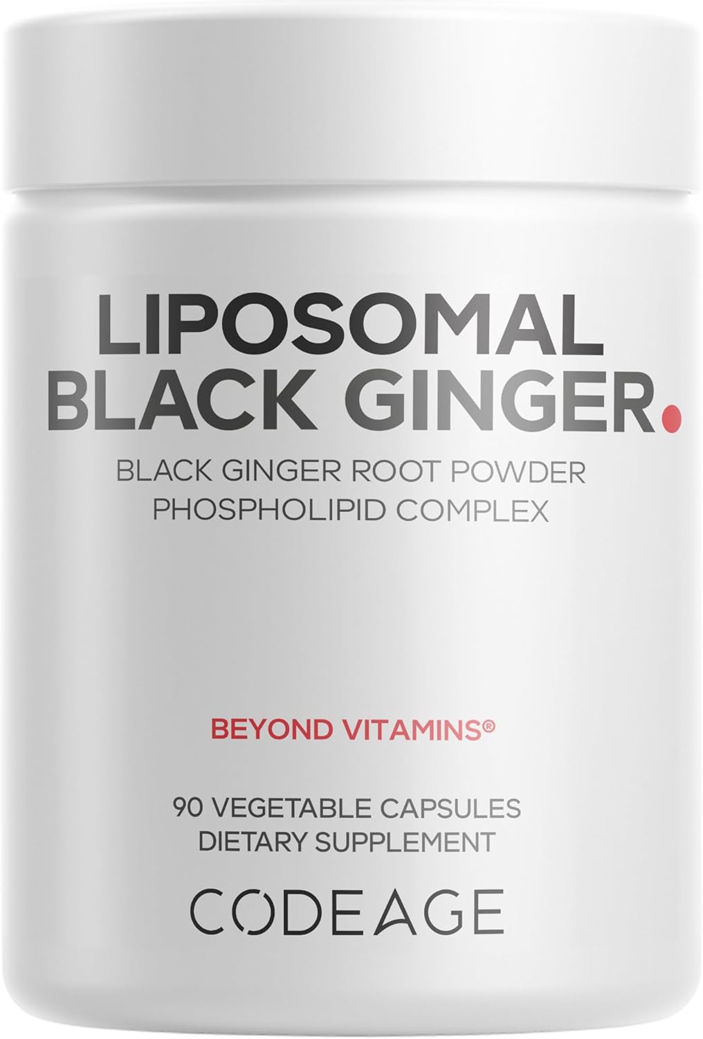 Codeage Liposomal Black Ginger Supplement - Kaempferia Parviflora Root Powder - 3-Month Supply - Ginger Root Pills and Herbal Root - Liposomal Delivery - 1 Capsule Per Serving - Non-GMO - 90 Capsules