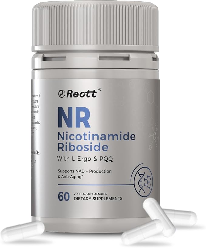 NR Nicotinamide Riboside Supplement 300mg, Supports NAD+ Boosting, 60 Capsules, with L-Ergothioneine and PQQ for Cell Health & Healthy Aging