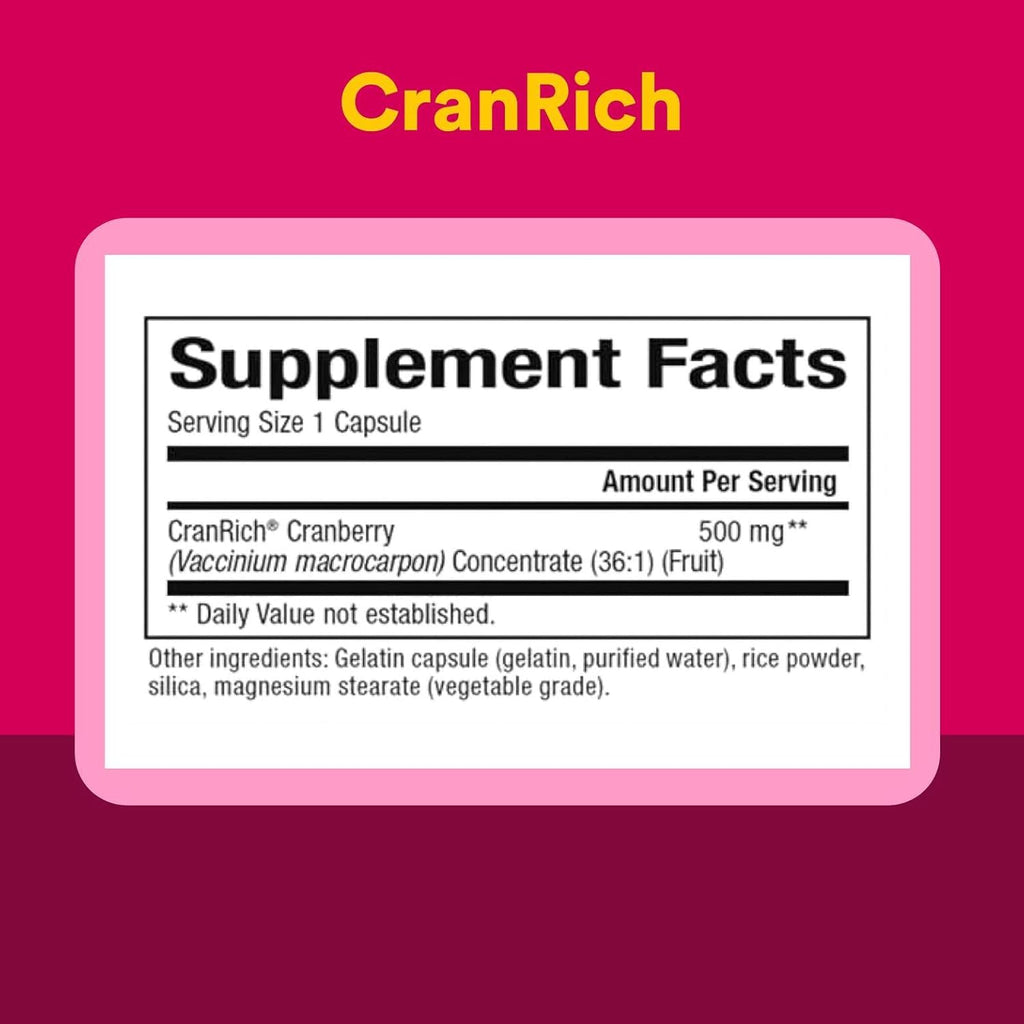 CranRich by Natural Factors, Super Strength Cranberry Concentrate, Antioxidant Supplement for Urinary Tract Support, Non-GMO, 90 Capsules