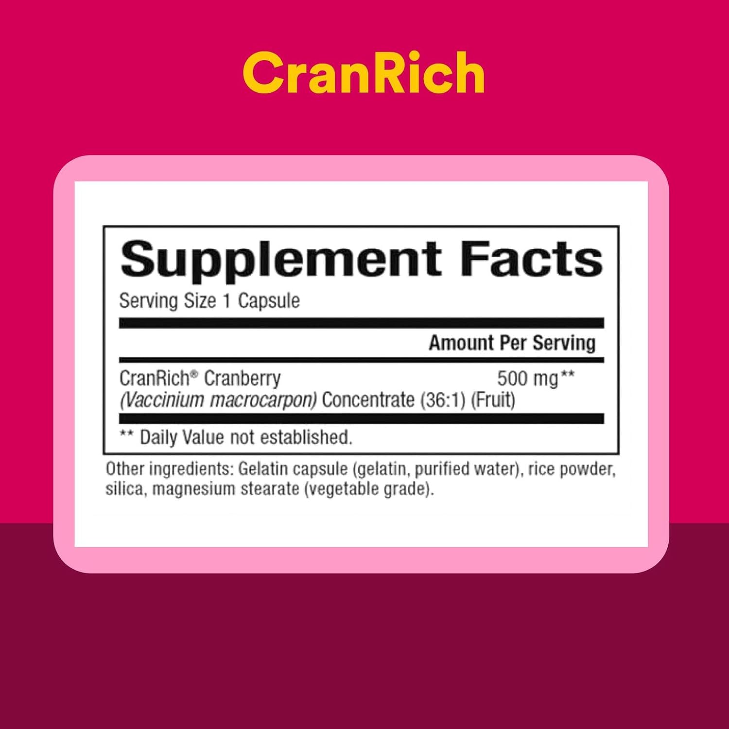 CranRich by Natural Factors, Super Strength Cranberry Concentrate, Antioxidant Supplement for Urinary Tract Support, Non-GMO, 90 Capsules