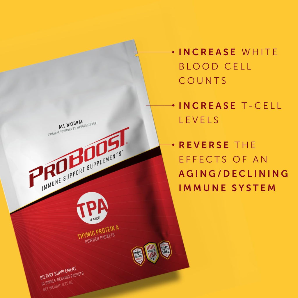 Thymic Protein A Powder Packets (4 McG TPA) – Immune System Support Supplement - All Natural, Non-GMO Formula - 10 Packets