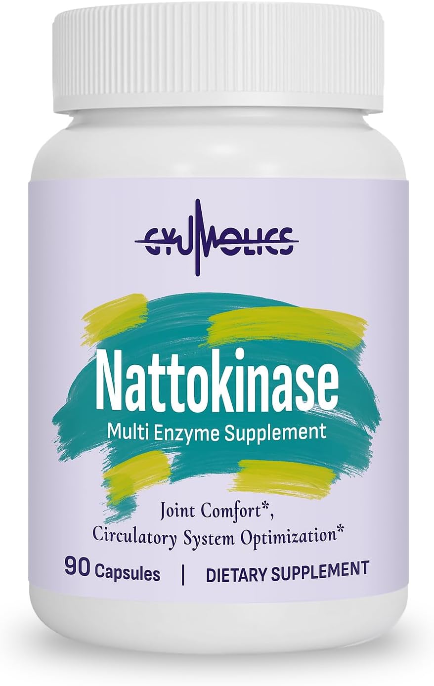Nattokinase Supplement 10000FU with Organic Nattokinase, Serrapeptase, Bromelain, Curcumin, Vitamin E & Ginseng, Movement Comfort, 90 Capsules