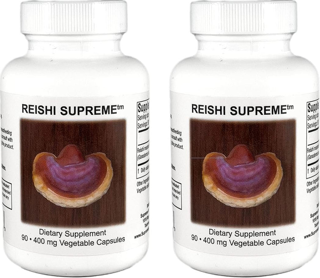 Supreme Nutrition Reishi Supreme, 90 Pure Reishi Mushroom Vegetarian Capsules (90 Count (Pack of 2))