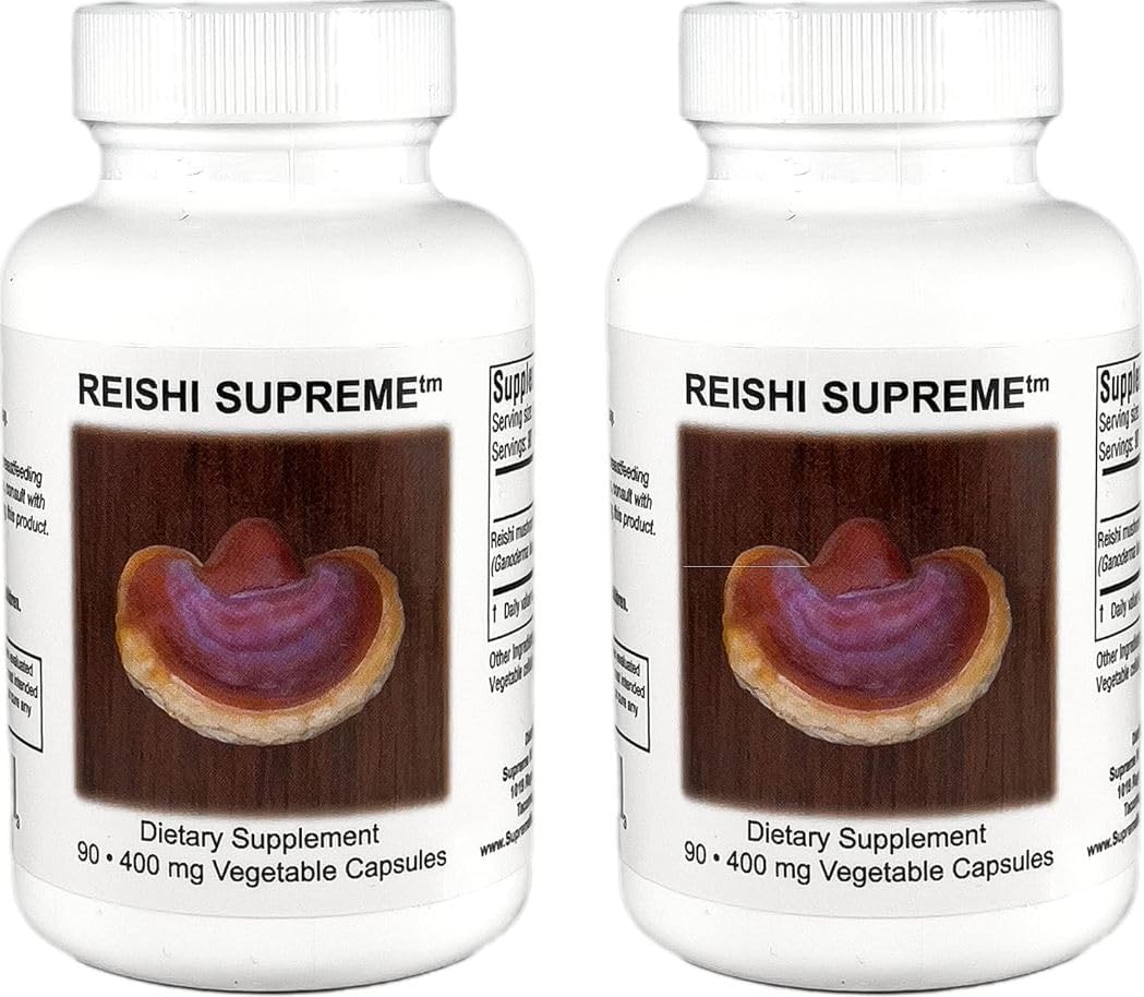 Supreme Nutrition Reishi Supreme, 90 Pure Reishi Mushroom Vegetarian Capsules (90 Count (Pack of 2))