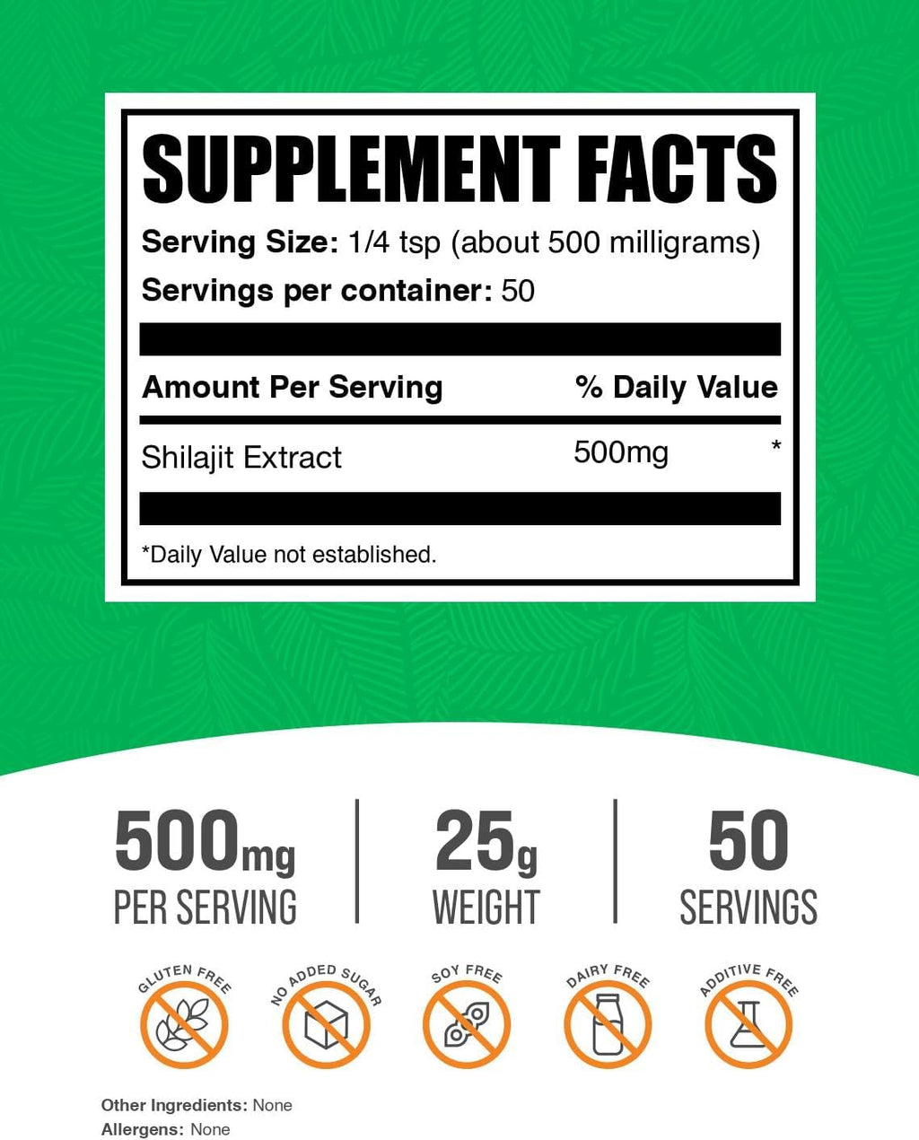 BulkSupplements.com Shilajit Extract Powder - Fulvic Acid Supplement, Shilajit Supplement - Gluten Free, 500mg per Serving of Shilajit Powder, 25g (0.88 oz) (Pack of 1)