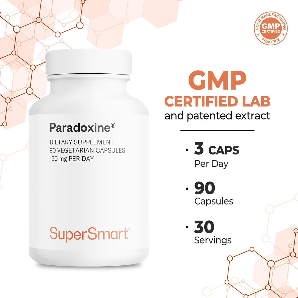Supersmart - Paradoxine 120mg per Day - Grains of Paradise Supplement (Aframomum melegueta) with 6-Paradol | Non-GMO & Gluten Free - 90 Vegetarian Capsules