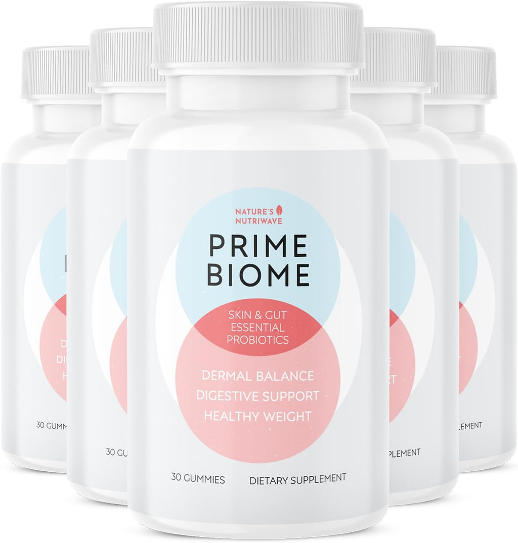 PrimeBiome Probiotic Gummies – Plant-Based Blend with Inulin, Lion’s Mane, Ginger & More– Non-GMO, No Stimulants, GMP Certified – 30 Gummies, 6 Month Supply